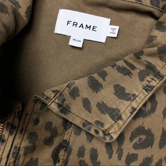FRAME Cheetah Print Service Cargo Jacket M - Picture 5 of 6